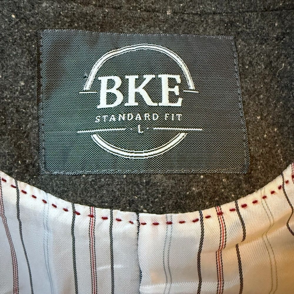 🥳 3/$26 BKE Military Style Wool Blend Jacket Gray Large - Picture 9 of 15
